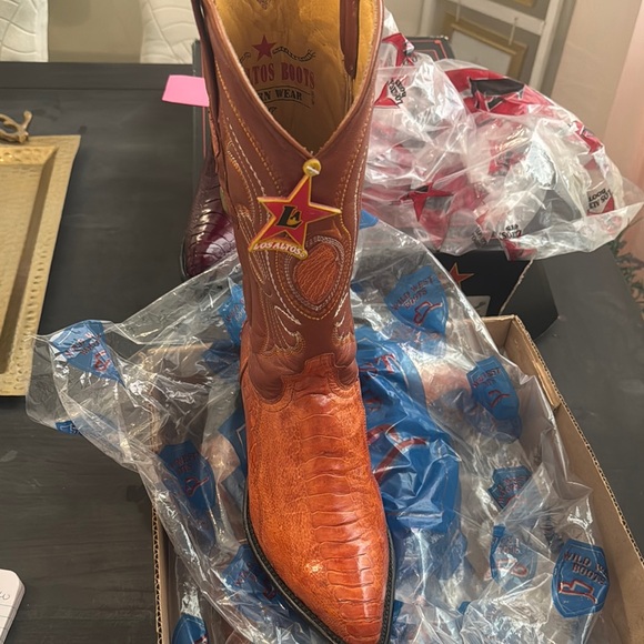 Men's Orange Western Boots - Picture 1 of 3